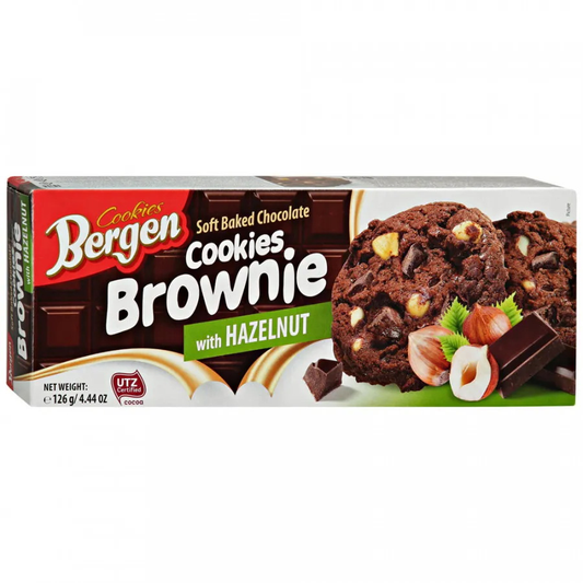 Bergen Brownie Cookies with Hazelnut 126g x 18