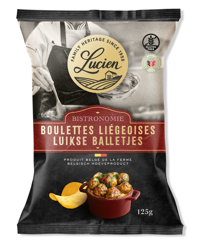 Lucien Liege Meatballs Chips 125g x 10