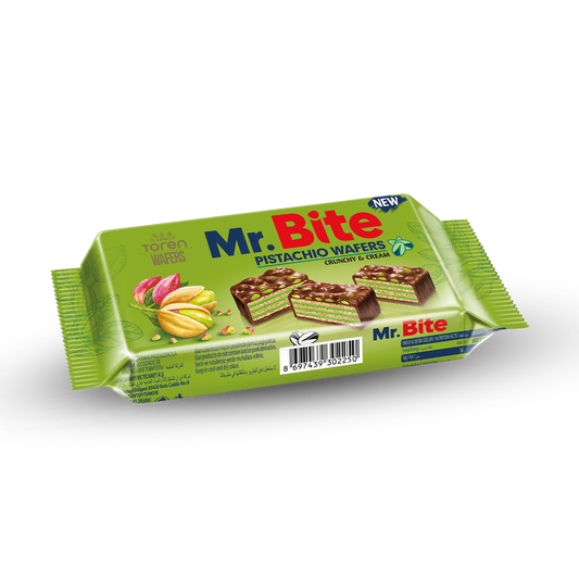 Mr Bite Chocolate Coated Wafer Pistachio Cream