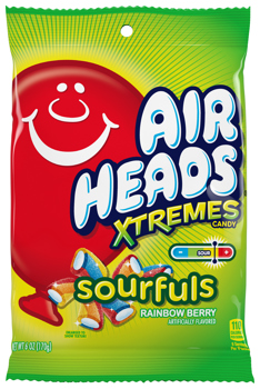 Airheads Xtremes Peg Sourful Rainbow Berry 6oz x 12