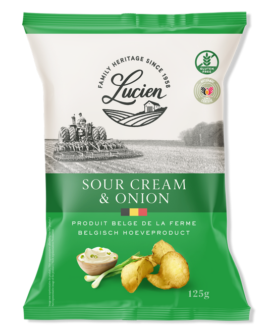 Lucien Sour Cream & Onion Chips 125g x 10