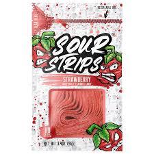 Sour Strips Strawberry Flavored Peg Bag 96 g x 12