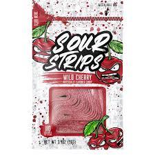 Sour Strips Wild Cherry Flavored Peg Bag 96 g x 12