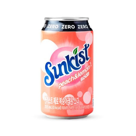 KWANGDONG Sunkist Zero Peach Lemon Soda 355ml